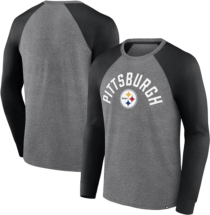 Chargez l&#39;image dans la visionneuse de la galerie, Pittsburgh Steelers NFL Fundamentals T-shirt raglan torsadé à manches longues
