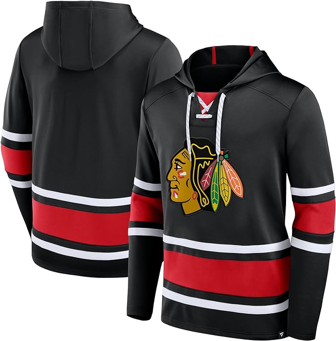 Load image into Gallery viewer, Chicago Blackhawks NHL Puck Deep Lace-Up Hoodie
