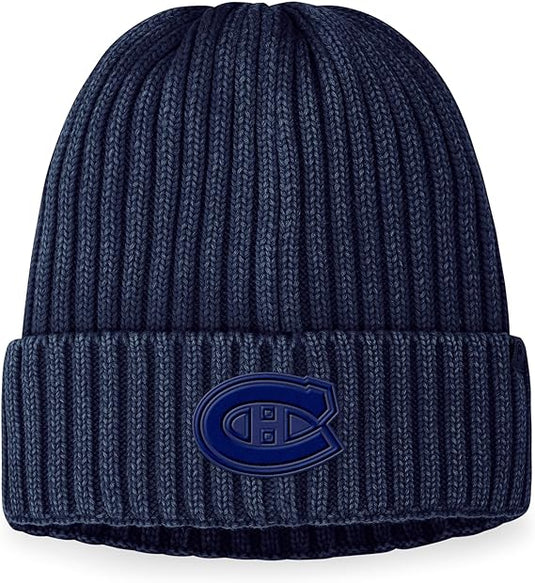 Tuque en coton authentique Pro Road des Canadiens de Montréal de la LNH, bleu décoloré