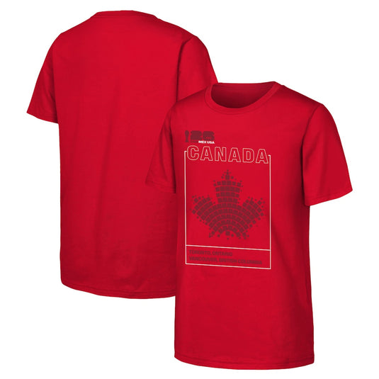 Youth FIFA World Cup 2026 Canada Graphic Red T-Shirt - Sport Army