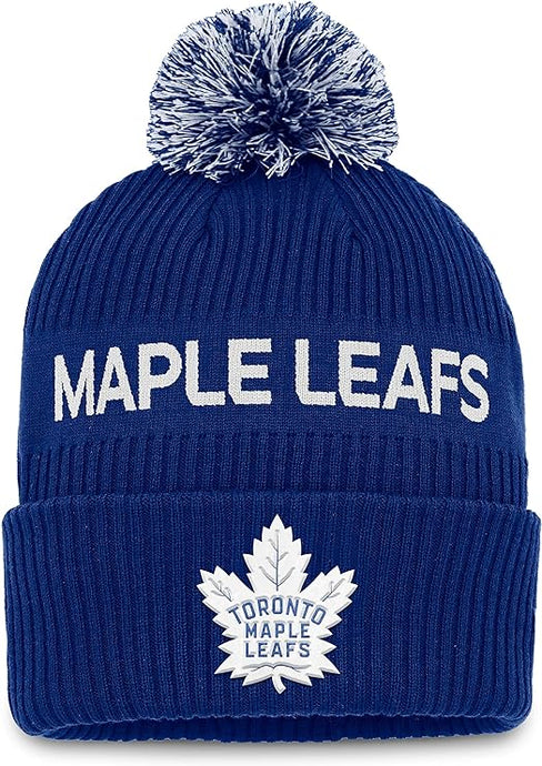 Youth Toronto Maple Leafs NHL Authentic Pro Wordmark Pom Toque