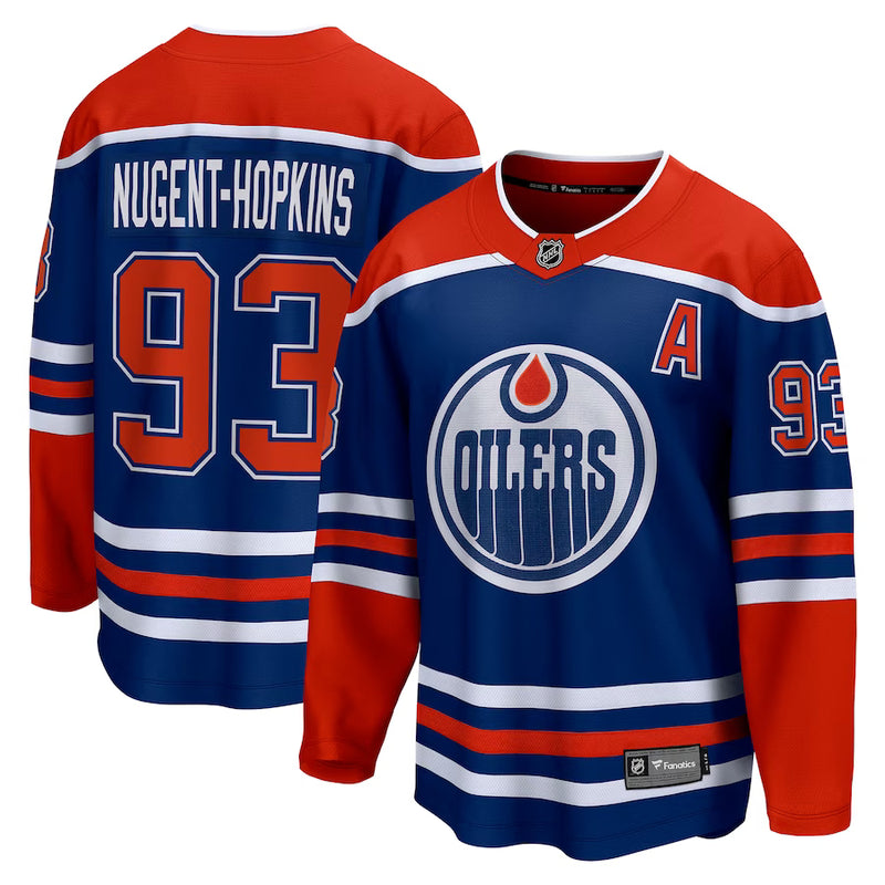 Chargez l&#39;image dans la visionneuse de la galerie, Ryan Nugent-Hopkins Edmonton Oilers NHL Fanatics Breakaway Royal Home Jersey
