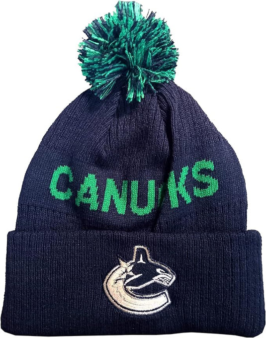 Youth Vancouver Canucks NHL Authentic Pro Wordmark Pom Toque