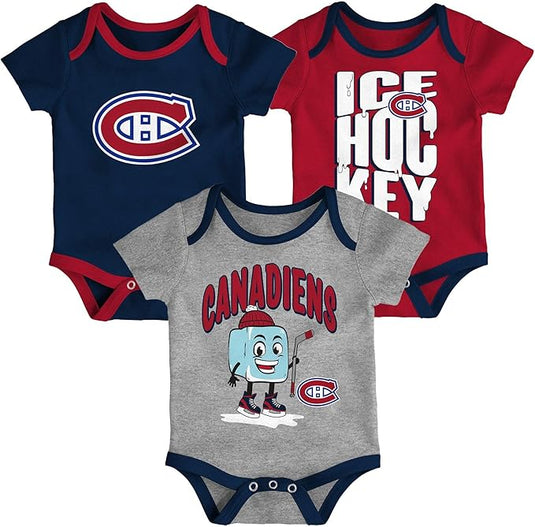 Montreal Canadiens NHL Triple Header 3-Pack Bodysuit