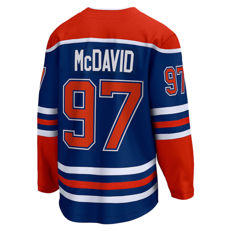 Chargez l&#39;image dans la visionneuse de la galerie, Connor McDavid Edmonton Oilers NHL Fanatics Breakaway Royal Home Jersey
