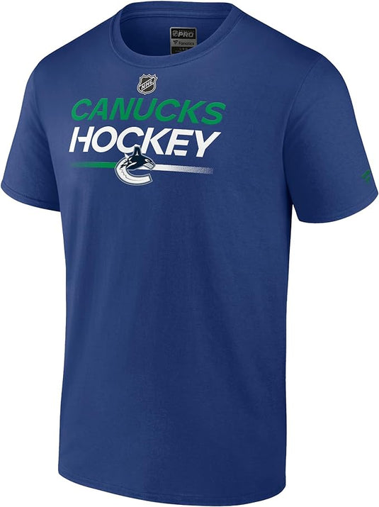 T-shirt de remplacement primaire authentique Pro des Canucks de Vancouver de la LNH