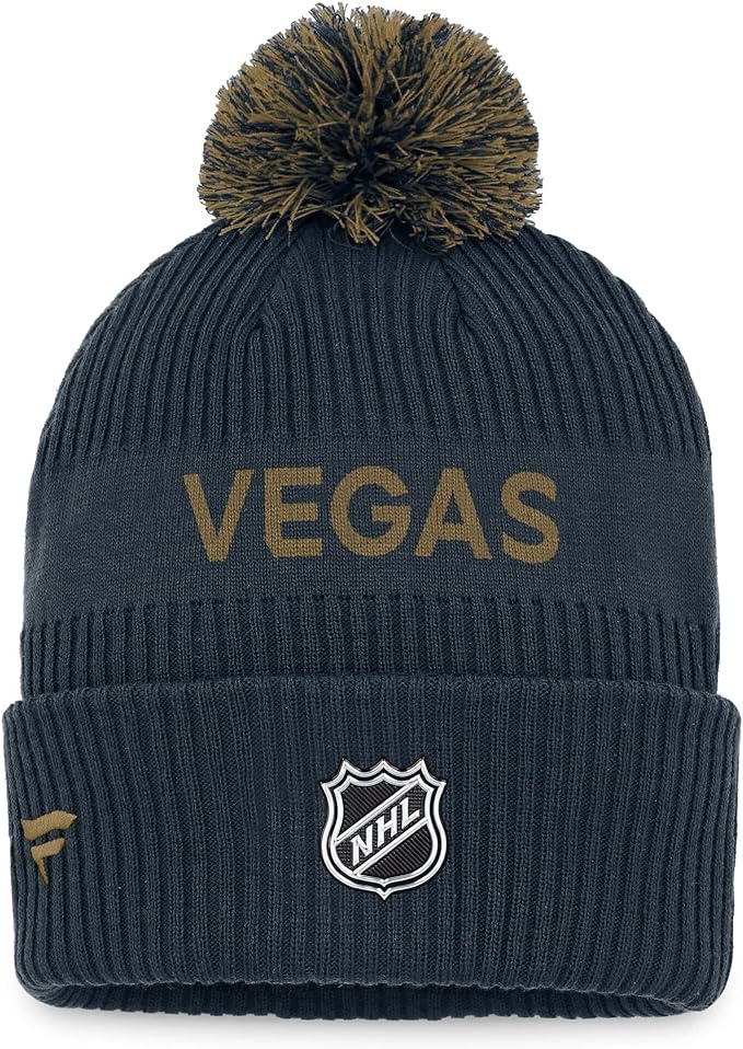 Load image into Gallery viewer, Youth Vegas Golden Knights NHL Authentic Pro Wordmark Pom Toque
