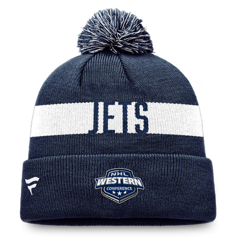 Chargez l&#39;image dans la visionneuse de la galerie, Tuque en tricot à revers avec patch fondamental de la LNH des Jets de Winnipeg
