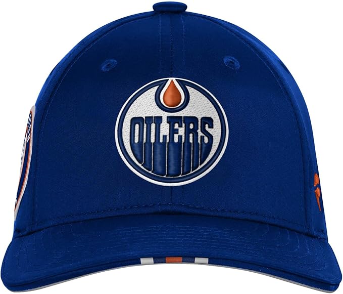 Load image into Gallery viewer, Youth Edmonton Oilers NHL Draft Podium Adjustable Cap

