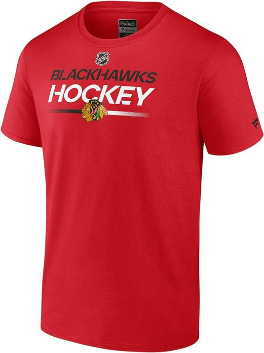 T-shirt de remplacement primaire authentique Pro des Blackhawks de Chicago de la LNH