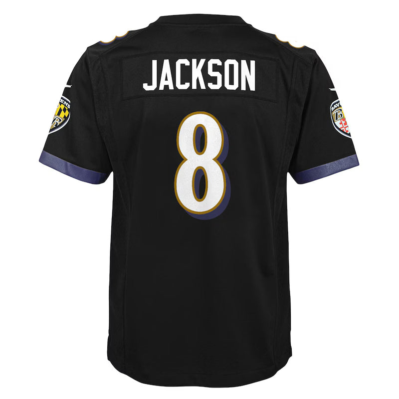 Load image into Gallery viewer, Youth Lamar Jackson Baltimore Ravens NFL Nike Game Team Black Jersey
