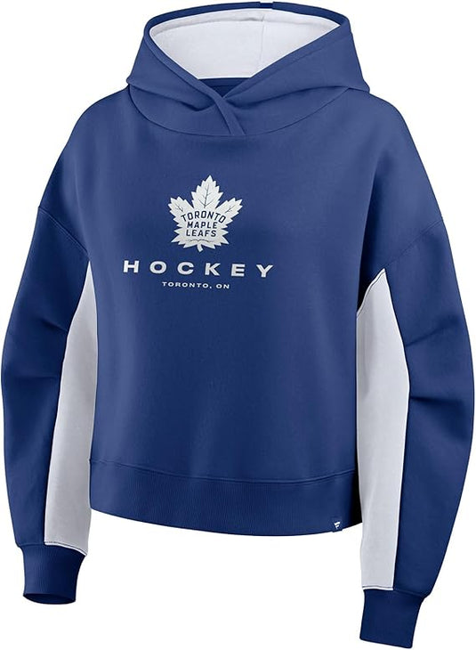Ladies' Toronto Maple Leafs NHL Navy Back Check Boxy Hoodie