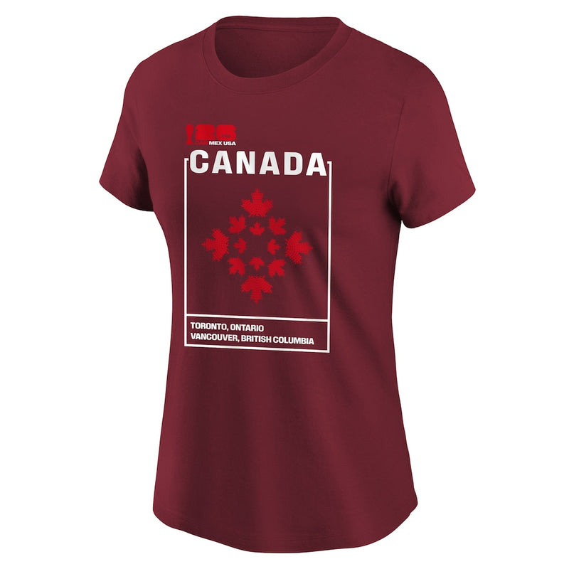 Load image into Gallery viewer, Ladies' FIFA World Cup 2026 Canada Graphic Red T-Shirt - Sport Army
