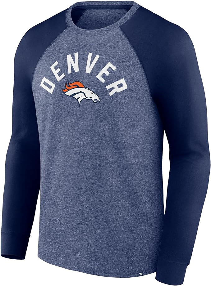 Load image into Gallery viewer, Denver Broncos NFL Fundamentals Twisted Slub Long Sleeve Raglan T-Shirt
