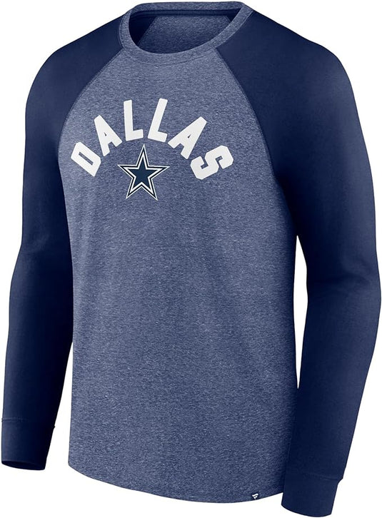 T-shirt raglan torsadé à manches longues NFL Fundamentals des Cowboys de Dallas