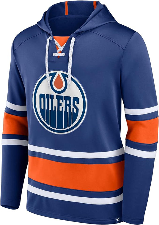 Sweat à capuche profond à lacets NHL Puck des Oilers d'Edmonton