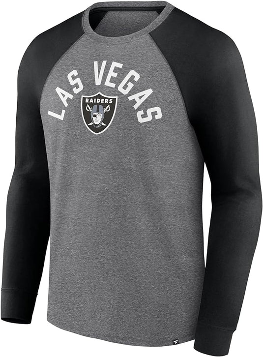 Las Vegas Raiders NFL Fundamentals T-shirt raglan torsadé à manches longues