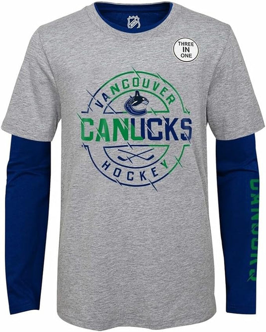 Pack combiné 2 en 1 pour jeunes Canucks de Vancouver de la LNH Two-Way Forward