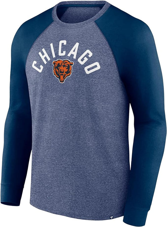 T-shirt raglan torsadé à manches longues NFL Fundamentals des Bears de Chicago