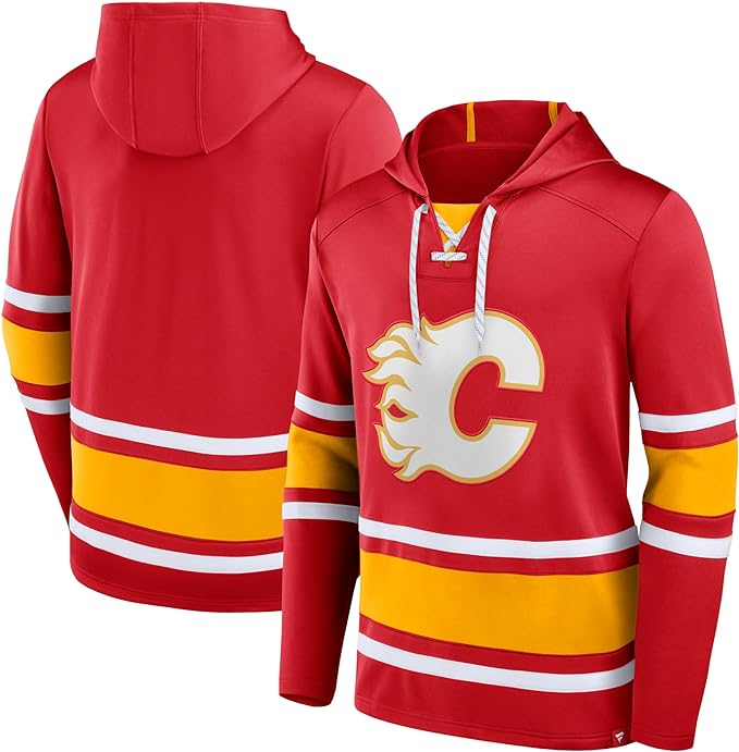 Load image into Gallery viewer, Calgary Flames NHL Puck Deep Lace-Up Hoodie
