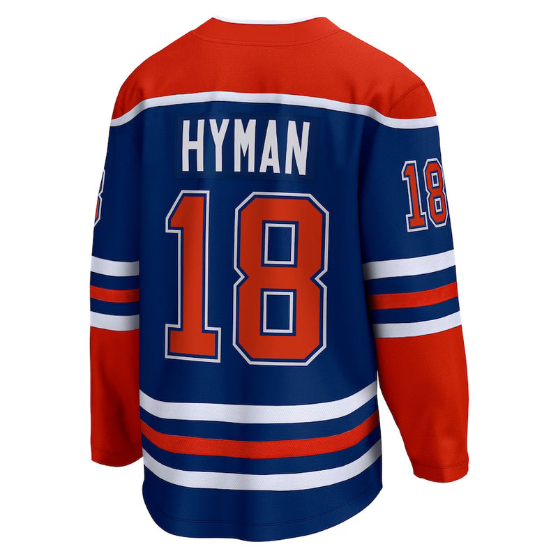 Load image into Gallery viewer, Zach Hyman Edmonton Oilers NHL Fanatics Breakaway Royal Home Jersey
