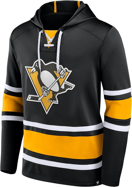 Sweat à capuche profond à lacets NHL Puck des Penguins de Pittsburgh