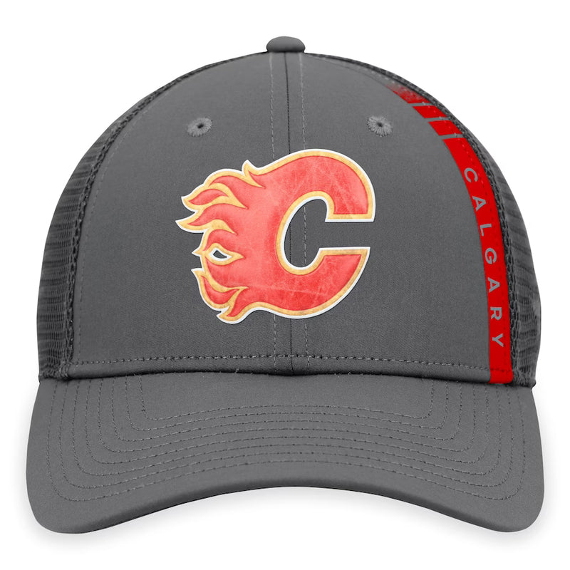 Load image into Gallery viewer, Calgary Flames NHL Authentic Pro Home Ice Trucker Snapback Cap
