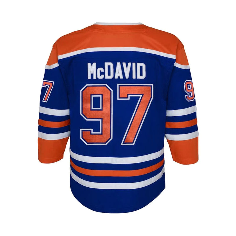 Load image into Gallery viewer, Youth Connor McDavid Edmonton Oilers NHL Premier Royal Team Jersey
