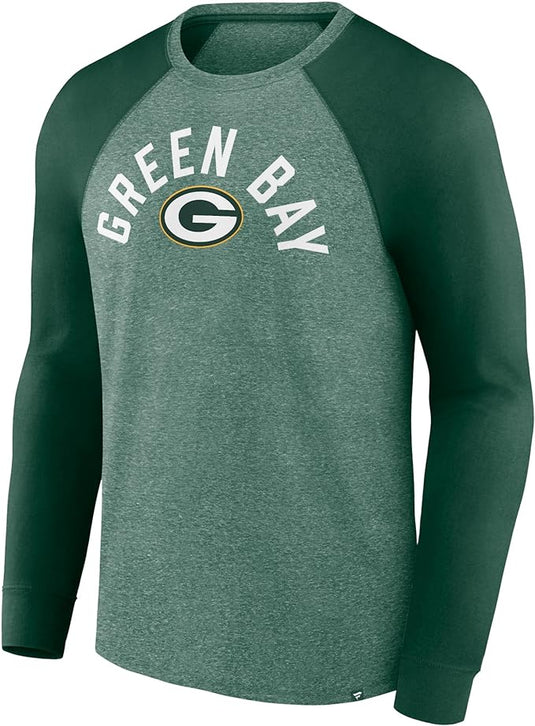 T-shirt raglan torsadé à manches longues NFL Fundamentals des Packers de Green Bay