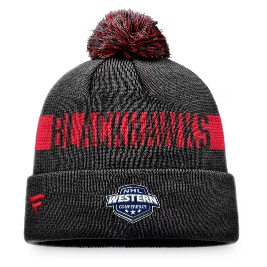 Tuque en tricot à revers avec patch fondamental de la LNH des Blackhawks de Chicago