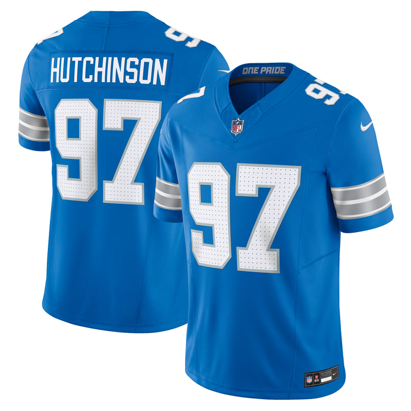 Load image into Gallery viewer, Aidan Hutchinson Detroit Lions NFL Nike Vapor F.U.S.E. Limited Player Blue Jersey
