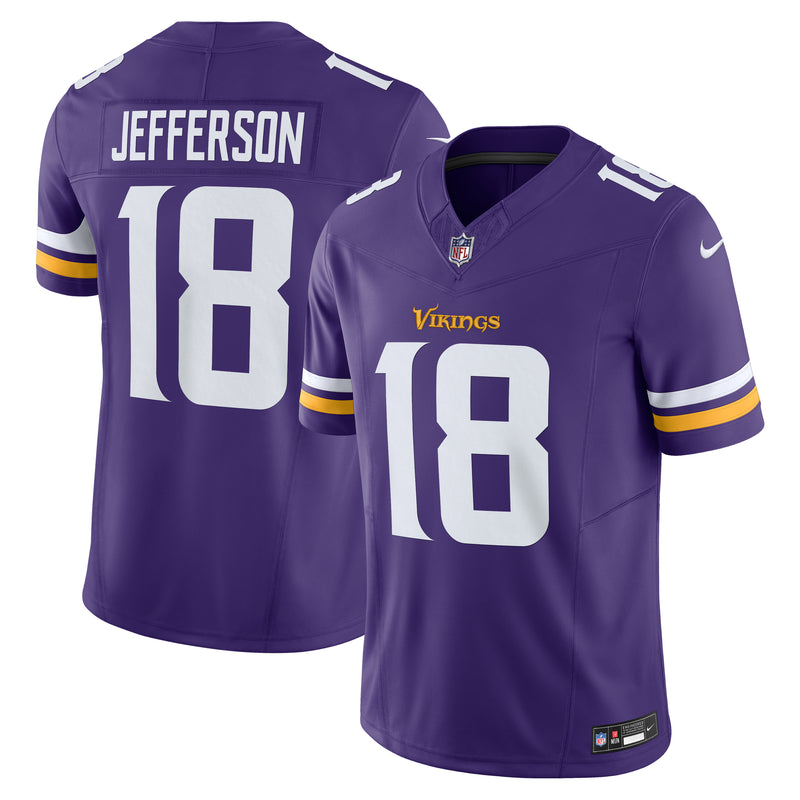 Load image into Gallery viewer, Justin Jefferson Minnesota Vikings NFL Nike Vapor F.U.S.E. Limited Player Purple Jersey
