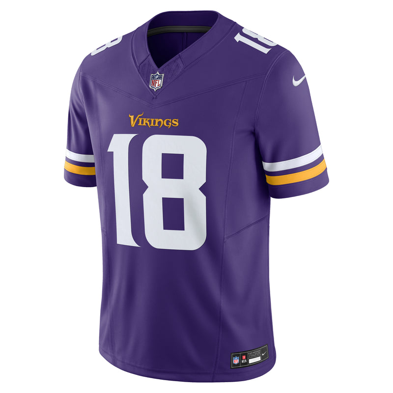 Load image into Gallery viewer, Justin Jefferson Minnesota Vikings NFL Nike Vapor F.U.S.E. Limited Player Purple Jersey
