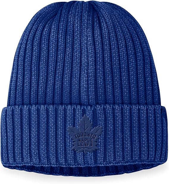 Tuque en coton authentique Pro Road des Maple Leafs de Toronto de la LNH, bleu décoloré
