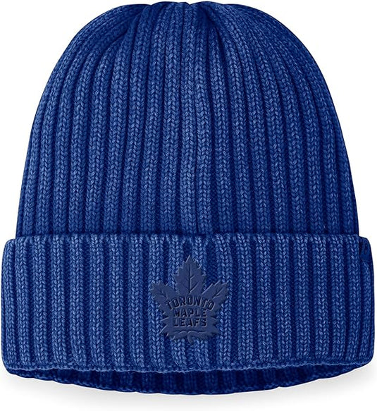 Tuque en coton authentique Pro Road des Maple Leafs de Toronto de la LNH, bleu décoloré