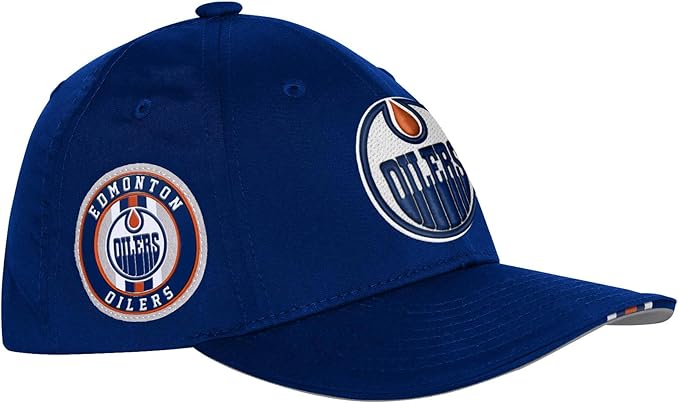 Load image into Gallery viewer, Youth Edmonton Oilers NHL Draft Podium Adjustable Cap
