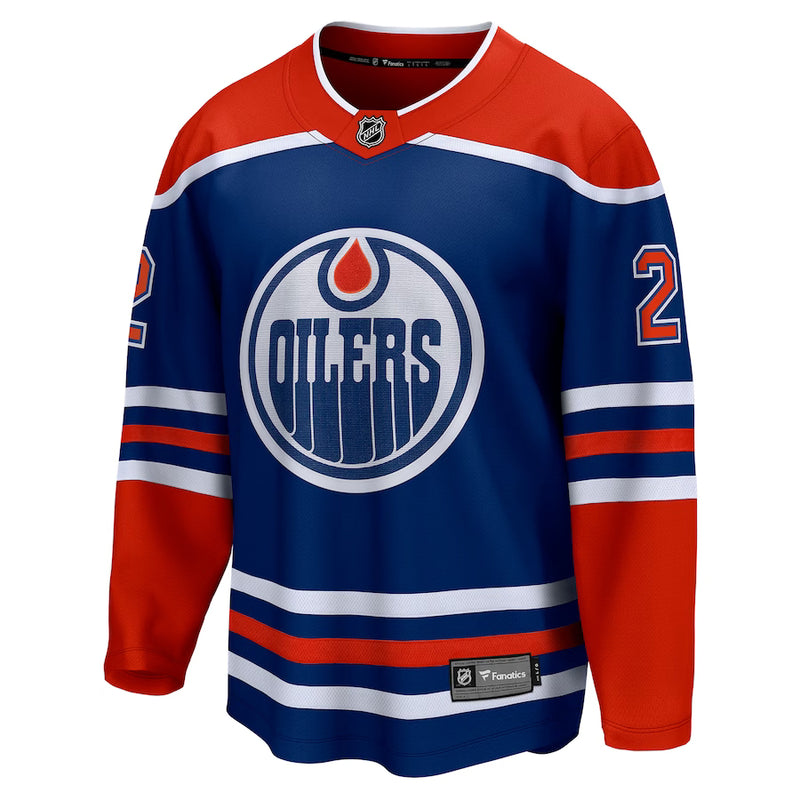 Load image into Gallery viewer, Evan Bouchard Edmonton Oilers NHL Fanatics Breakaway Royal Home Jersey
