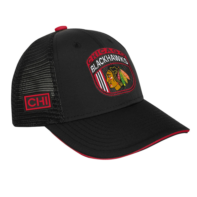 Load image into Gallery viewer, Chicago Blackhawks 2024 NHL Draft On Stage Trucker Cap
