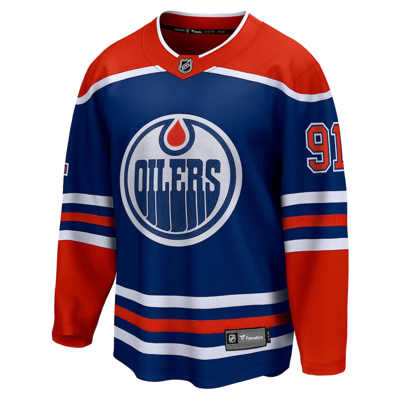 Chargez l&#39;image dans la visionneuse de la galerie, Evander Kane Edmonton Oilers NHL Fanatics Breakaway Royal Home Jersey
