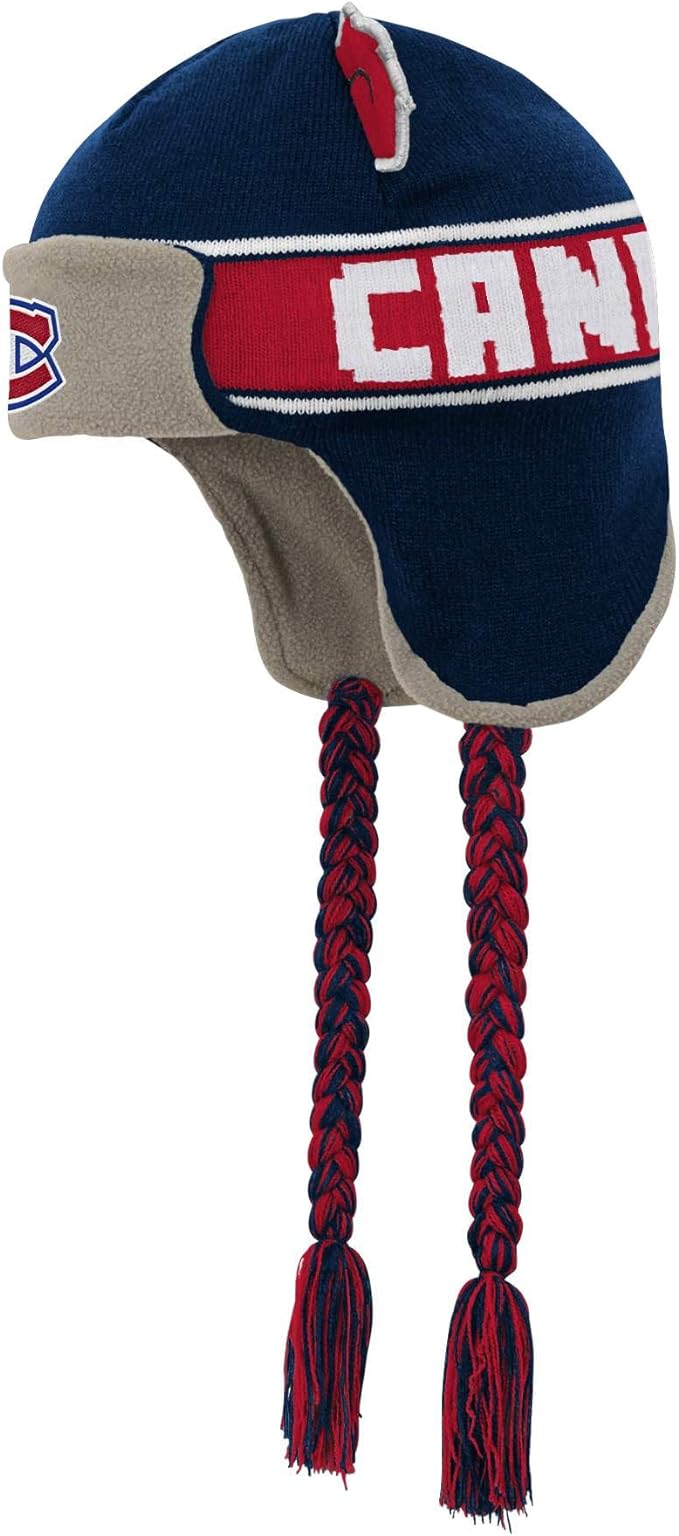 Chargez l&#39;image dans la visionneuse de la galerie, Bonnet en tricot avec oreilles Trooper des Canadiens de Montréal pour jeunes de la LNH
