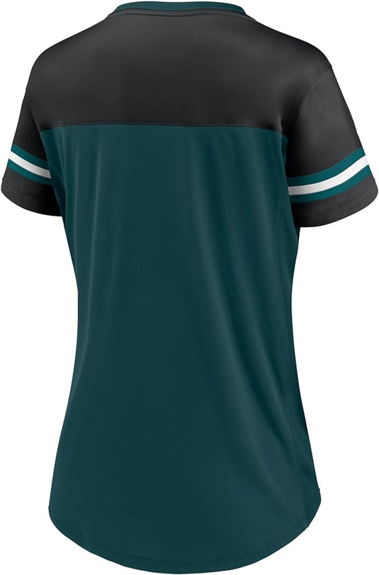 T-shirt à lacets NFL Blitz &amp; Glam des Eagles de Philadelphie pour femme