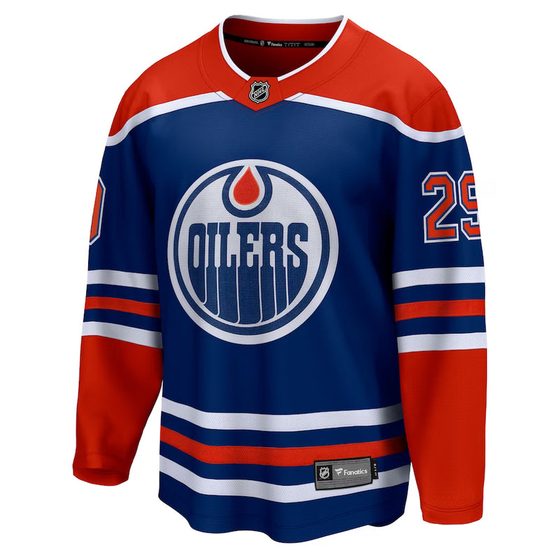 Chargez l&#39;image dans la visionneuse de la galerie, Leon Draisaitl Edmonton Oilers NHL Fanatics Breakaway Royal Home Jersey
