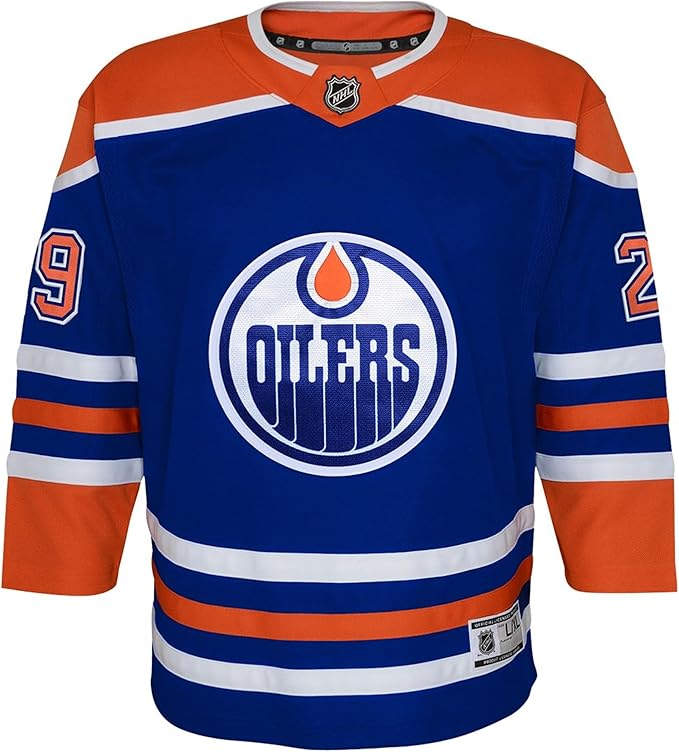 Load image into Gallery viewer, Youth Leon Draisaitl Edmonton Oilers NHL Premier Royal Team Jersey
