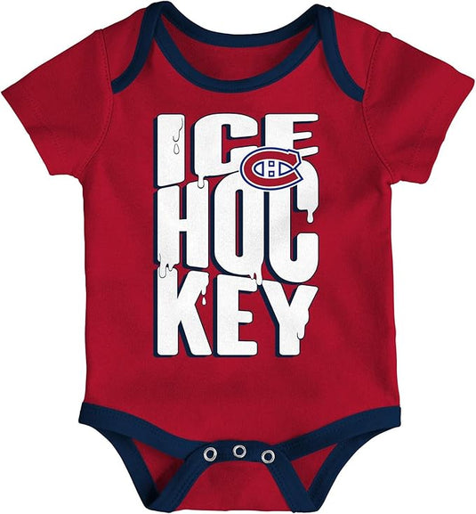 Lot de 3 bodys Hat Trick des Canadiens de Montréal