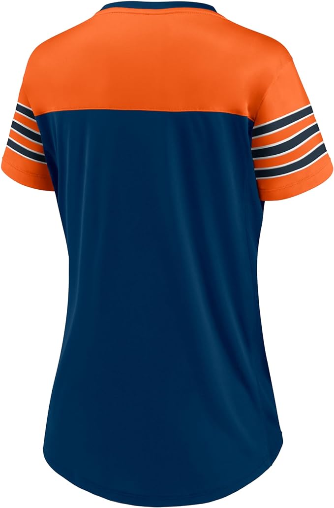 Chargez l&#39;image dans la visionneuse de la galerie, T-shirt à lacets à col en V NFL Blitz &amp; Glam des Chicago Bears pour femme
