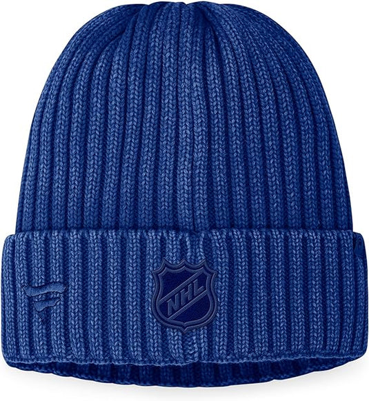 Tuque en coton authentique Pro Road des Maple Leafs de Toronto de la LNH, bleu décoloré