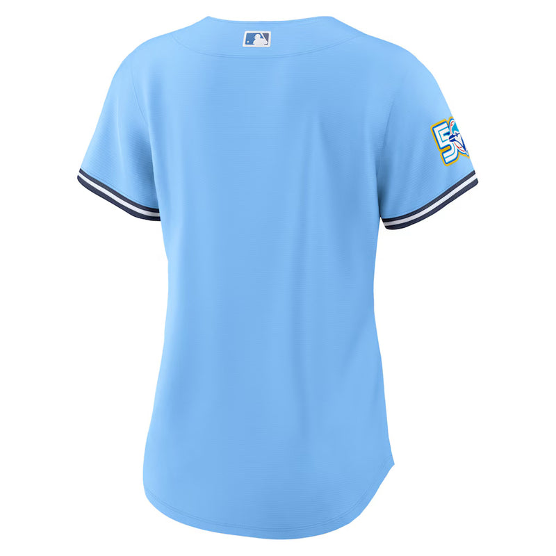 Chargez l'image dans la visionneuse de la galerie, Women's 50th Anniversary Patch Toronto Blue Jays MLB Nike Powder Blue Alternate Replica Jersey - Sport Army
