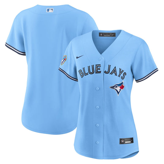 Women's 50th Anniversary Patch Toronto Blue Jays MLB Nike Powder Blue Alternate Replica Jersey - Sport Army