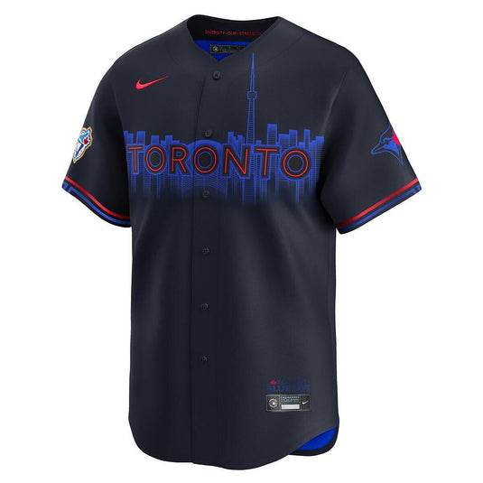 Men's 50th Anniversary Patch Toronto Blue Jays MLB Nike City Connect Limited Jersey - Sport Army