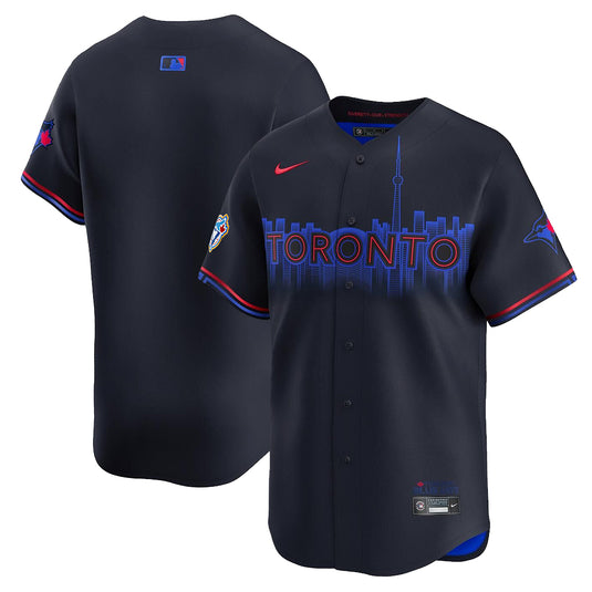 Men's 50th Anniversary Patch Toronto Blue Jays MLB Nike City Connect Limited Jersey - Sport Army